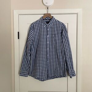 johnnie-O Blue and White Casual Button Down Shirt